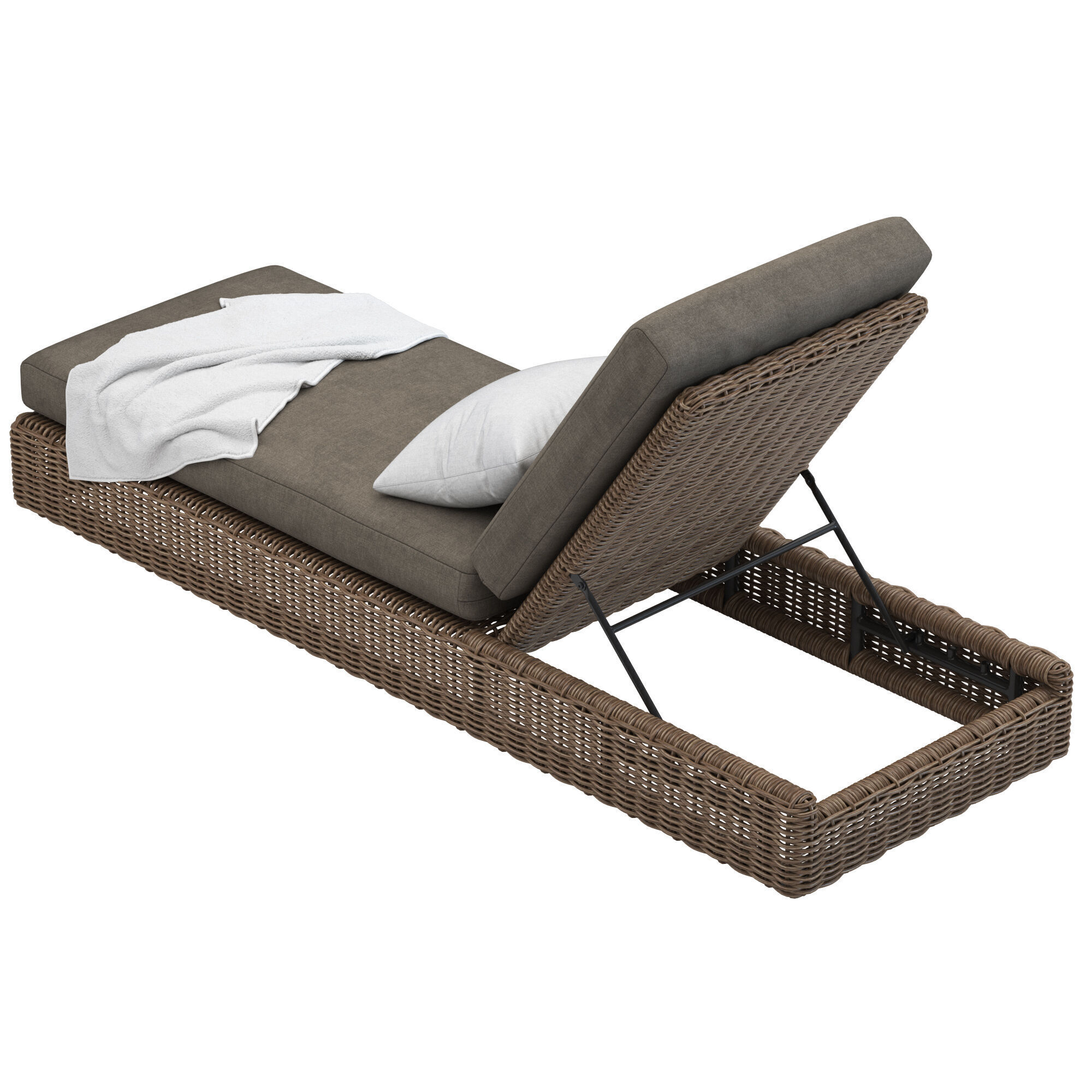 CB2 Maylin Rattan Outdoor Sun Lounger 3D model_3