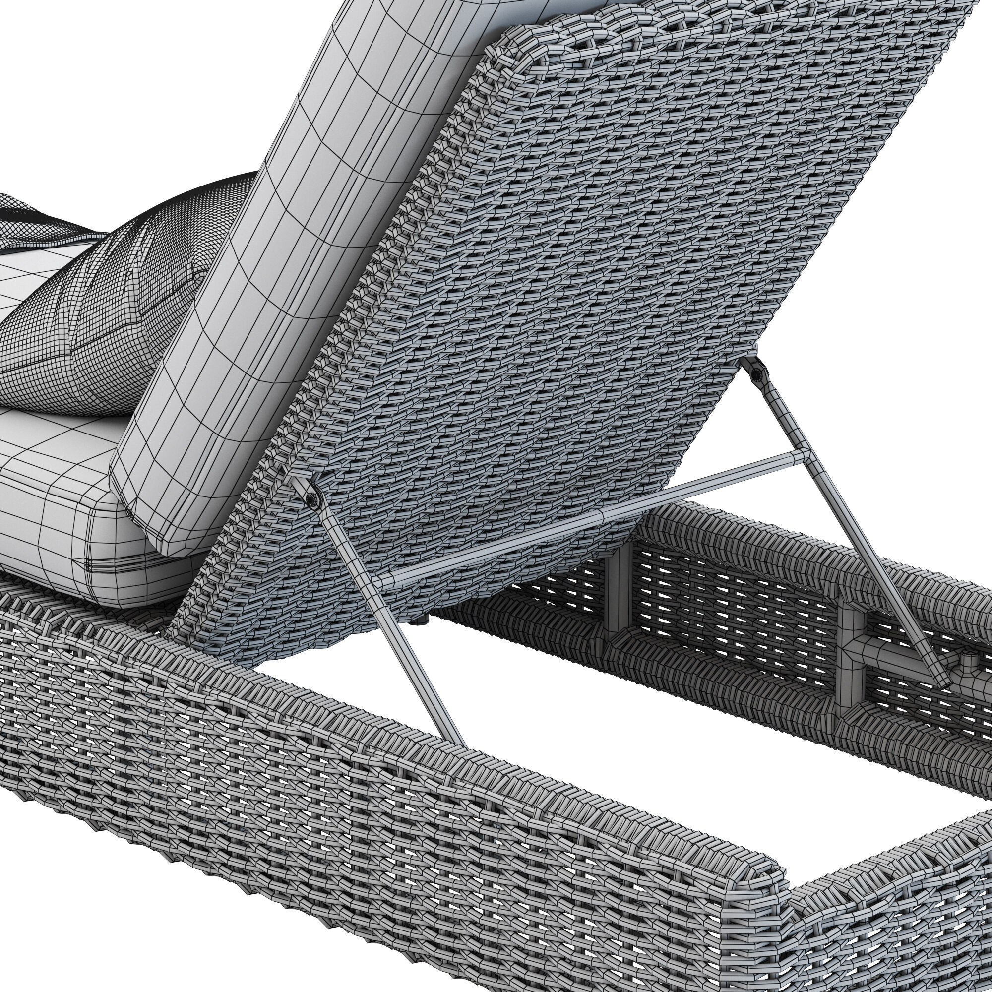 CB2 Maylin Rattan Outdoor Sun Lounger 3D model_5