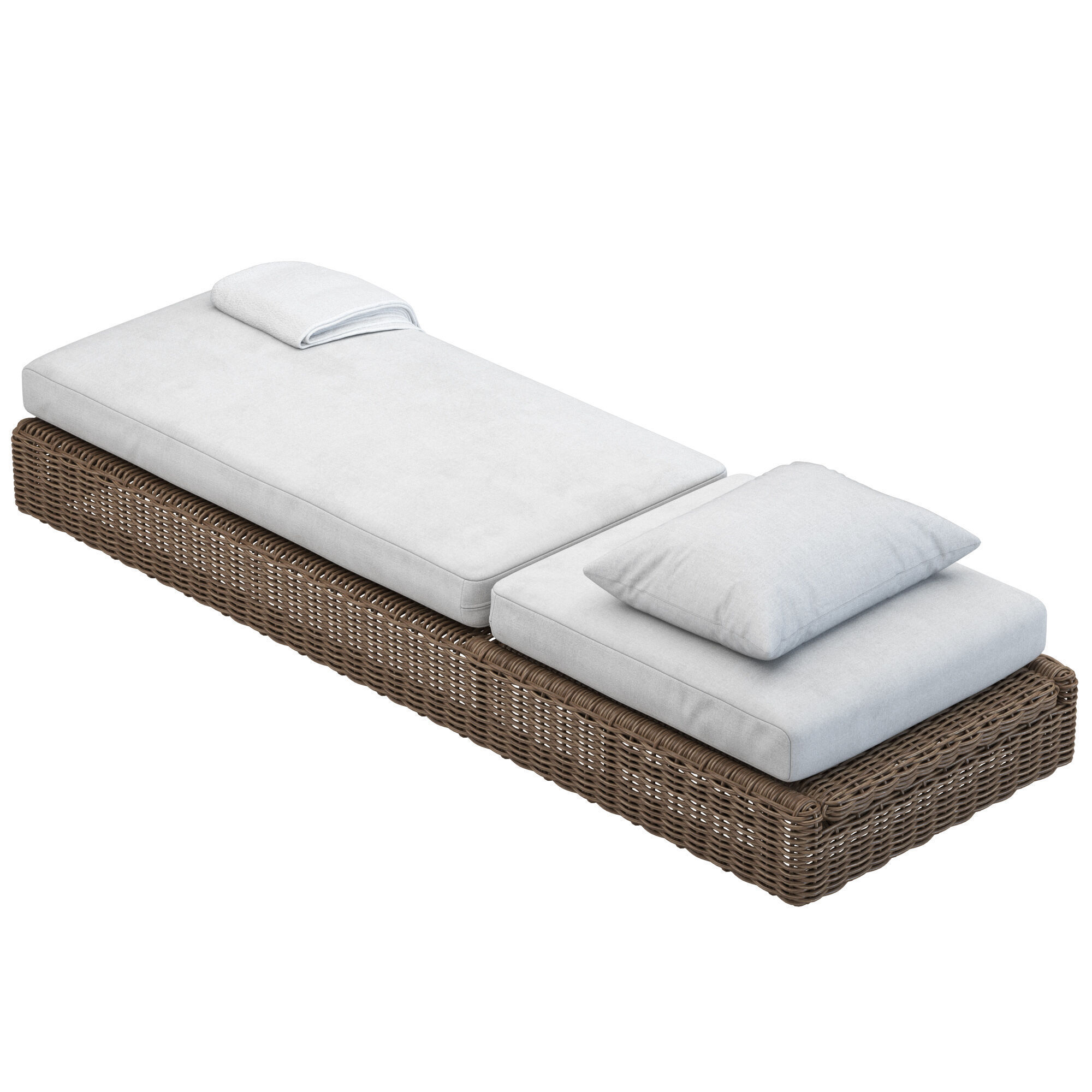 CB2 Maylin Rattan Outdoor Sun Lounger 3D model_4