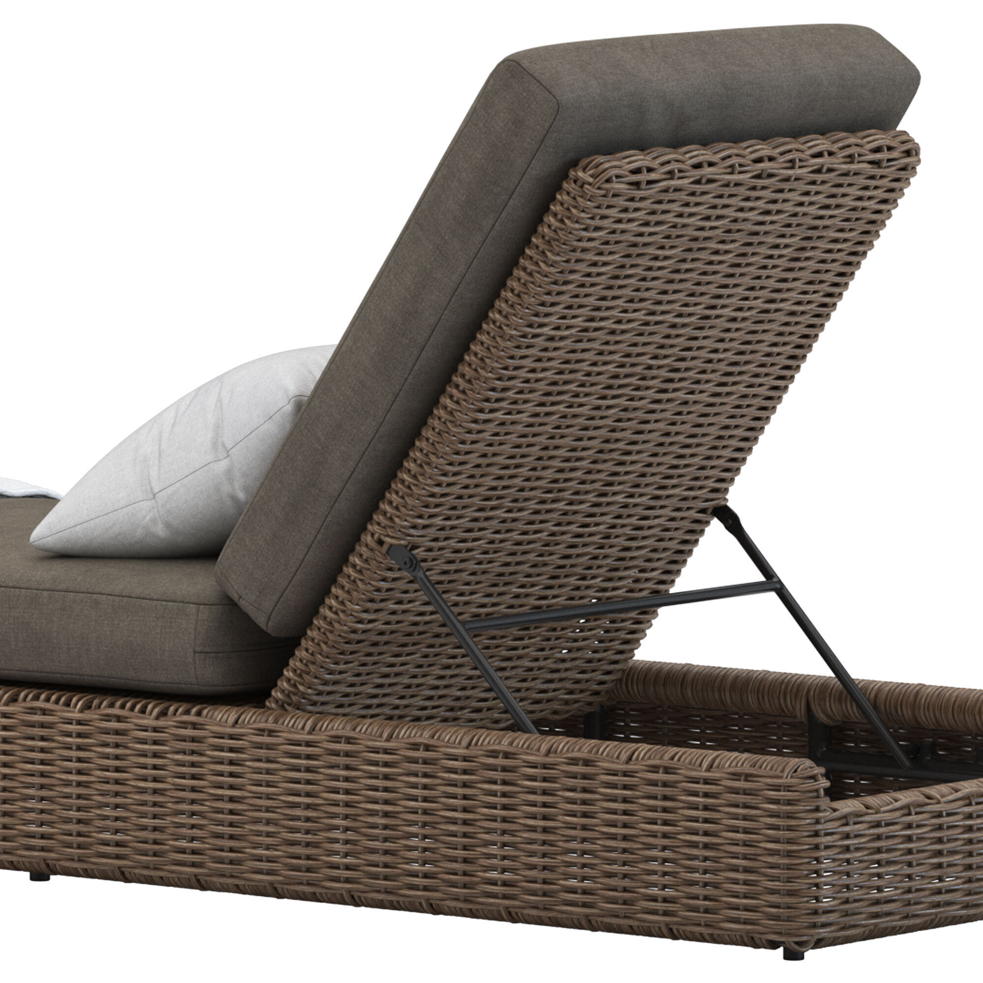 CB2 Maylin Rattan Outdoor Sun Lounger 3D model_2
