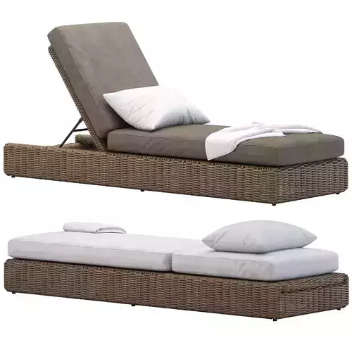 CB2 Maylin Rattan Outdoor Sun Lounger 3D model