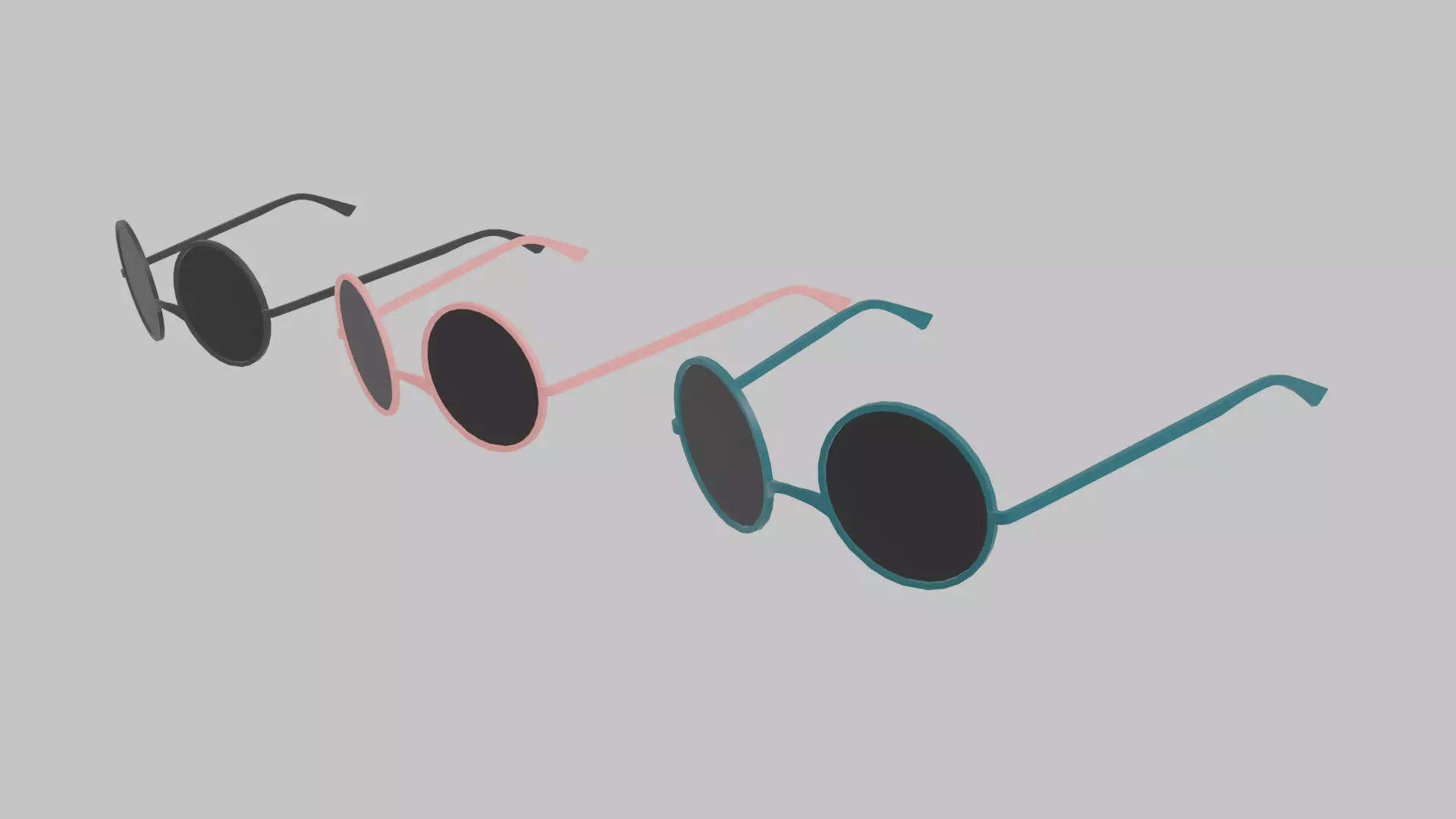 3 PAIRS SUNGLASSES Low-poly 3D model