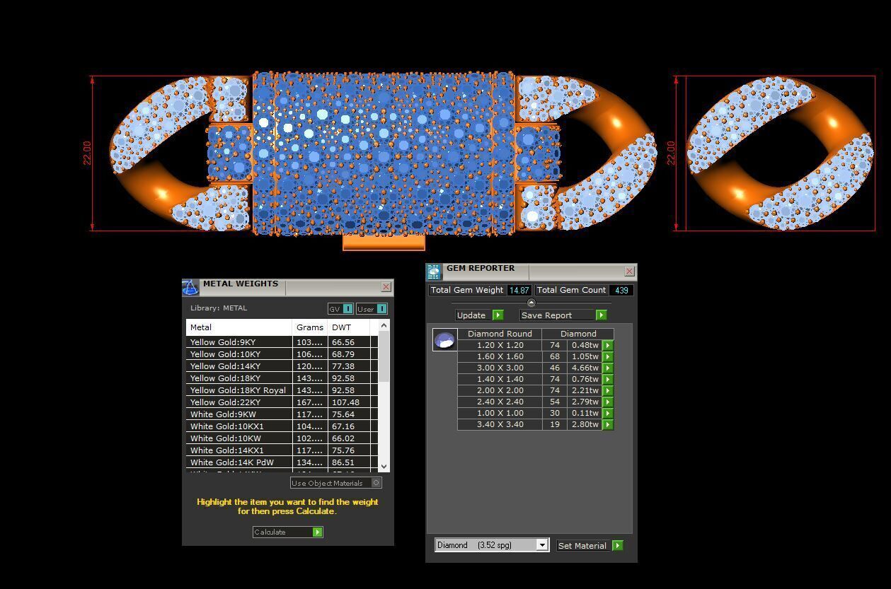 Lock and cuban link22mm mosaic setting 2025 3D model_6