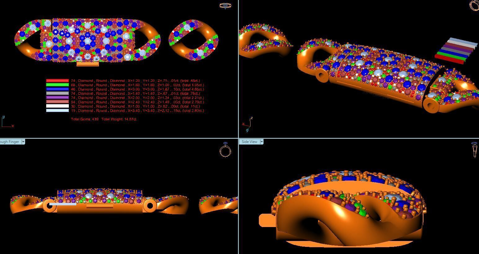 Lock and cuban link22mm mosaic setting 2025 3D model_4