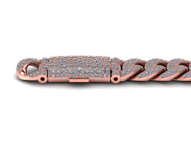 Lock and cuban link22mm mosaic setting 2025 3D model_2