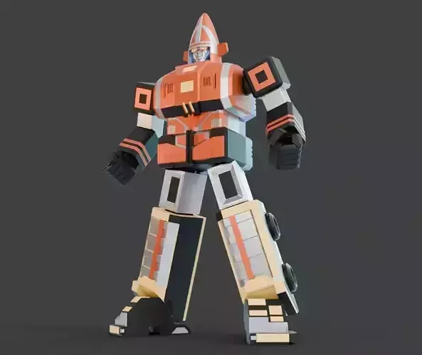 Super Sentai Goggle V Robo Statue Fan Art Valiant Pose 3D print model