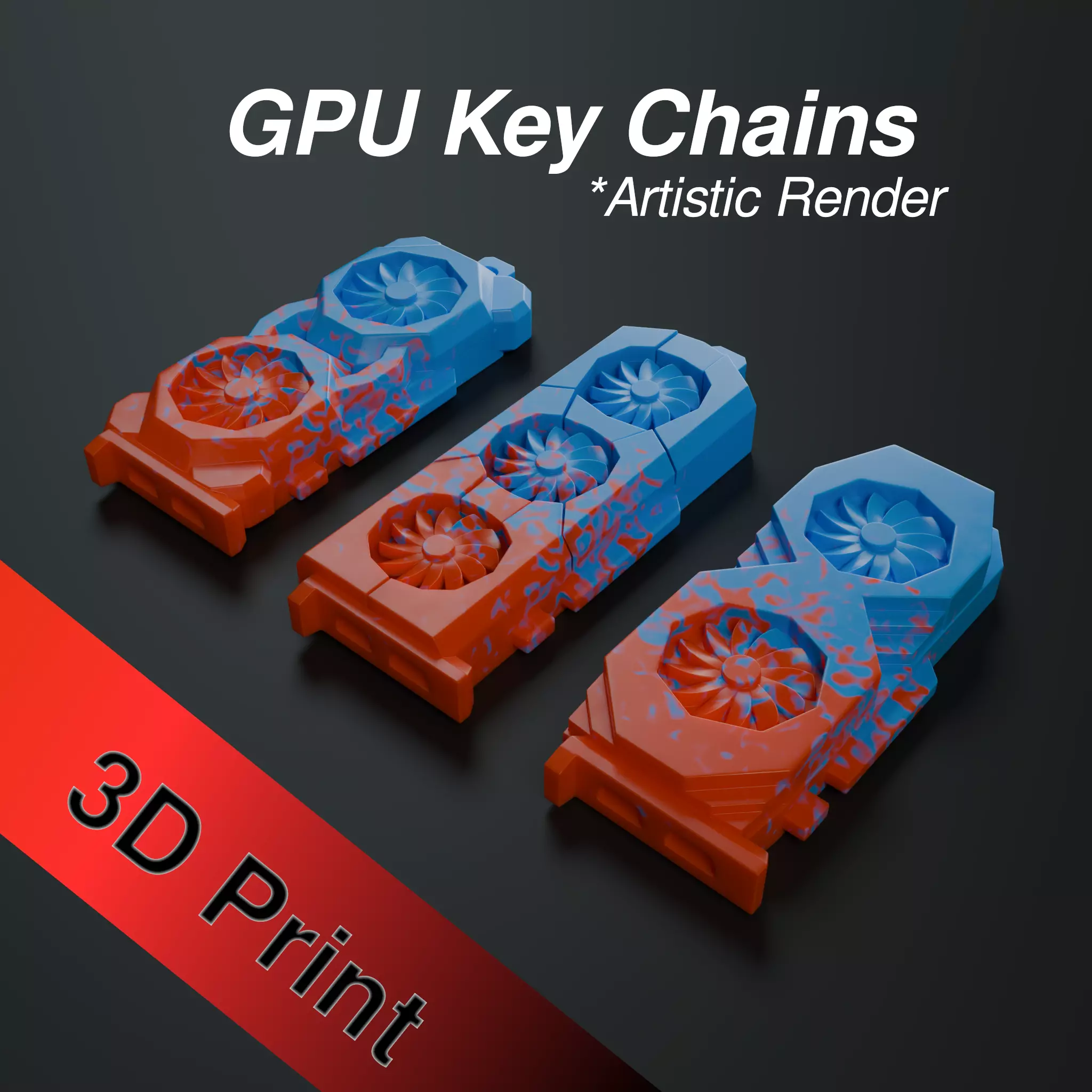 GPU KeyChains 3d print models 3D print model_0