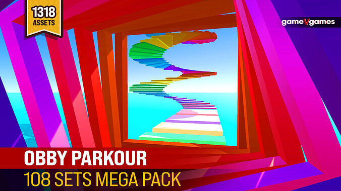 Obby Parkour Mega Pack Low-poly 3D model