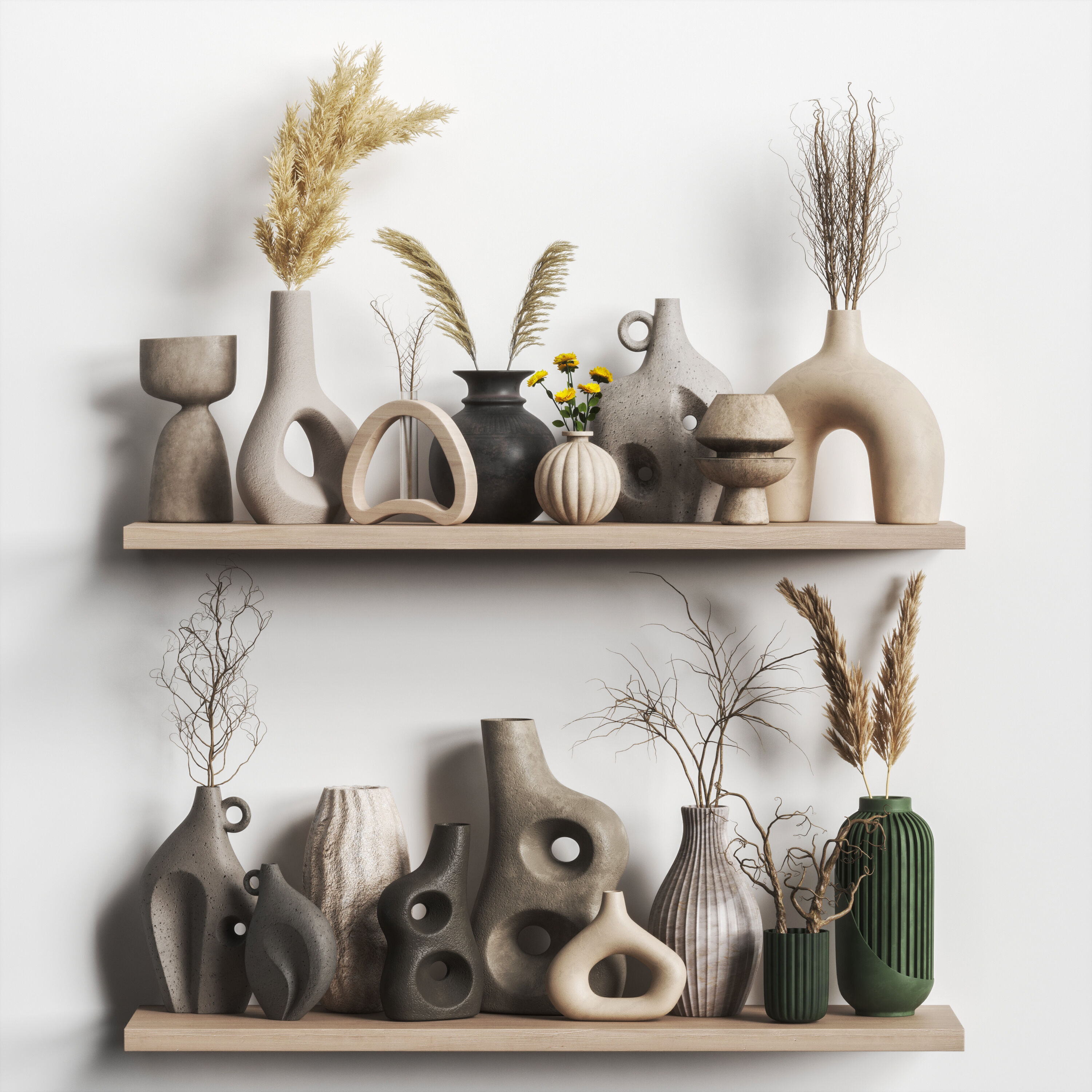 Decorative set 17-Vase collection02 3D model_1