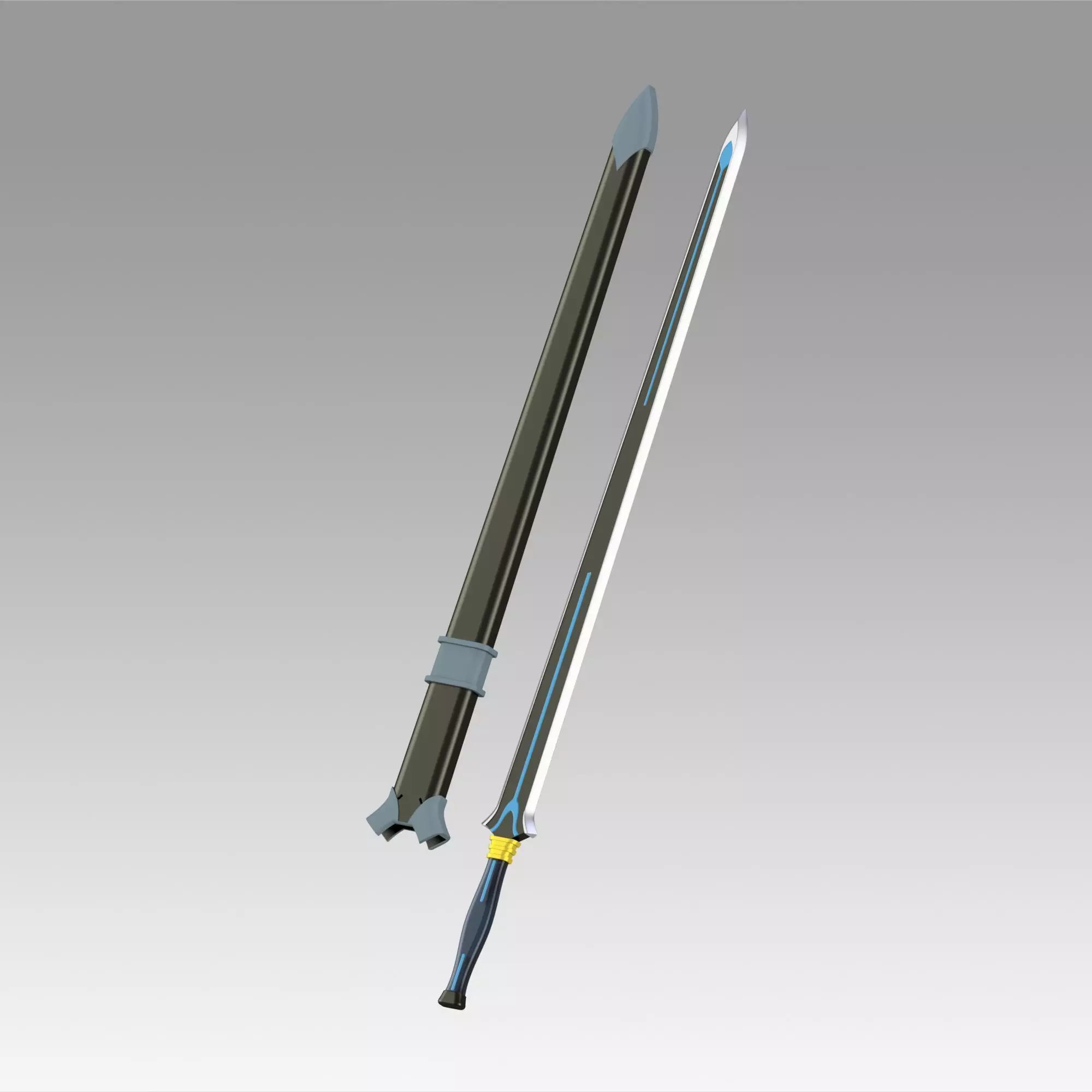 Fire and Steel Real  Kiritos Ordinal Scale Cosplay prop 3D print model_0