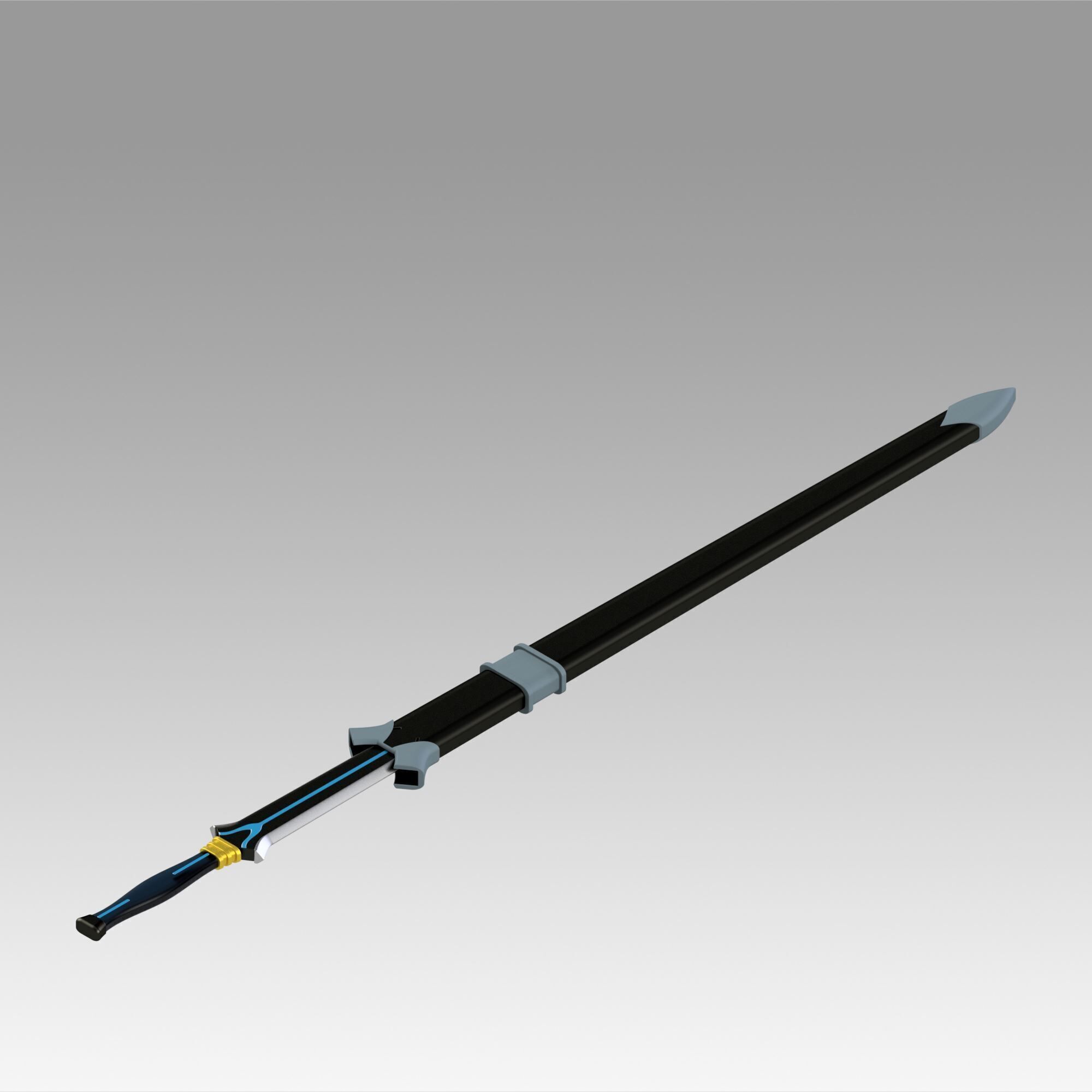 Fire and Steel Real  Kiritos Ordinal Scale Cosplay prop 3D print model_10