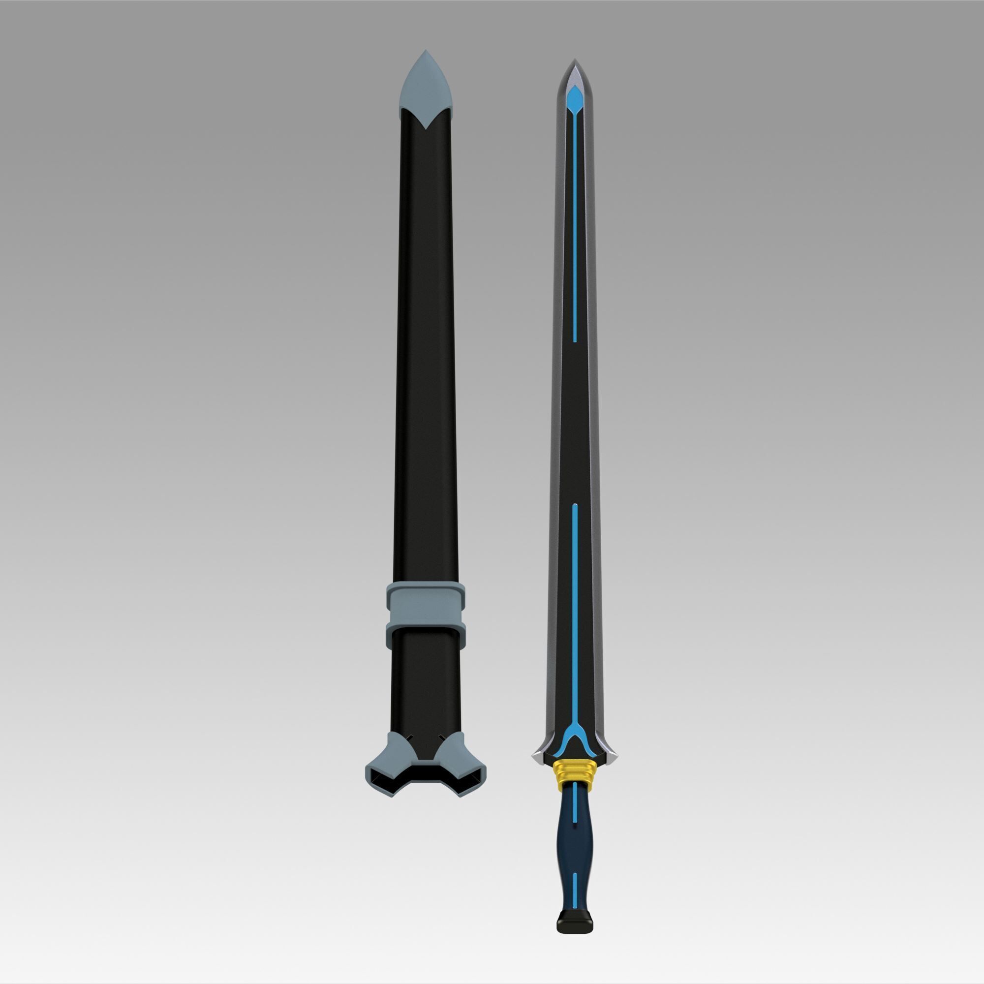 Fire and Steel Real  Kiritos Ordinal Scale Cosplay prop 3D print model_8