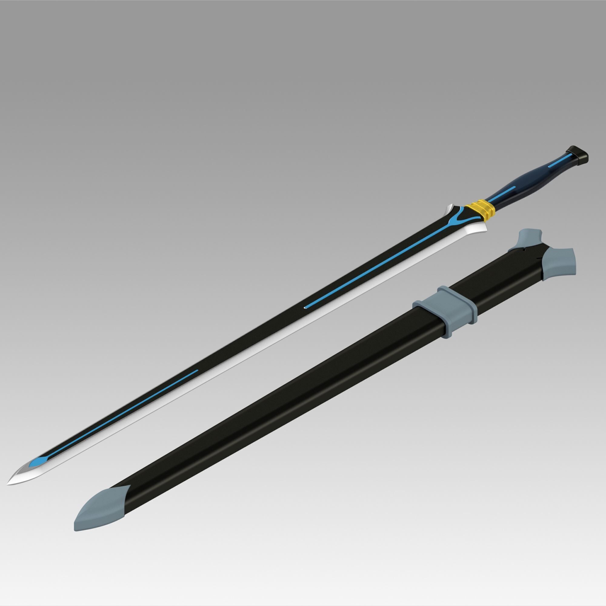 Fire and Steel Real  Kiritos Ordinal Scale Cosplay prop 3D print model_5