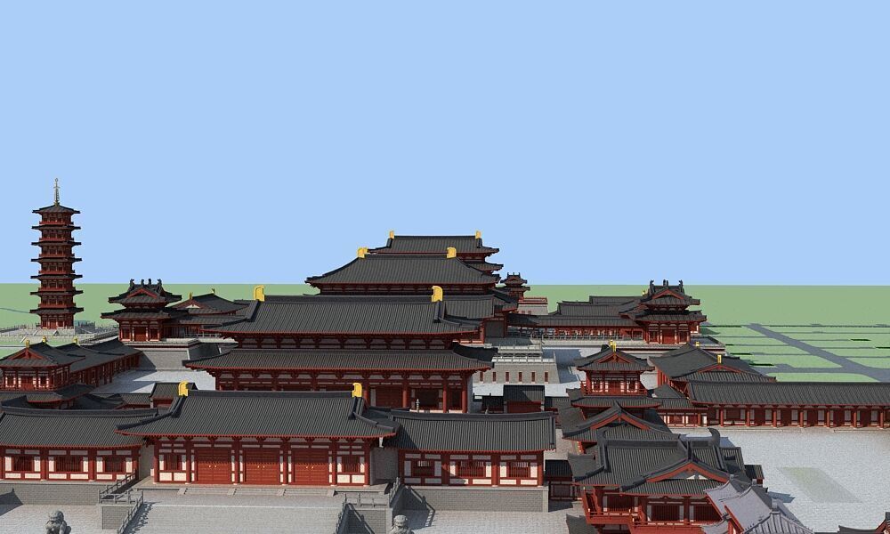 Ancient Chinese architecture 3D model_3
