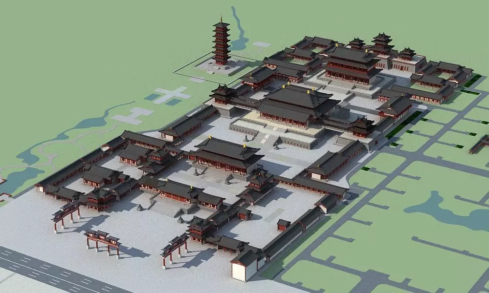 Ancient Chinese architecture 3D model_0