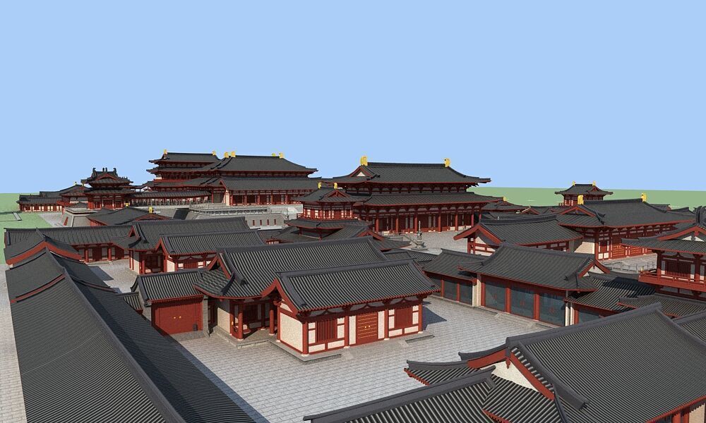 Ancient Chinese architecture 3D model_2