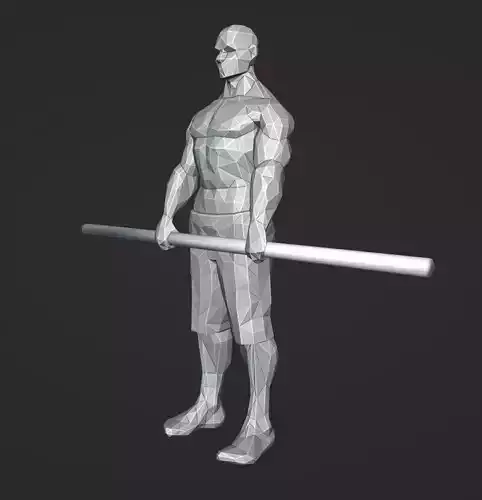 Lowpoly Deadlift Male 01 Weightlifting