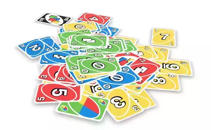 Uno cards animated 3D model