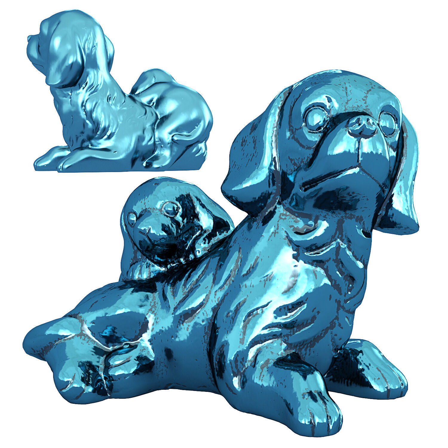 Figurine dog 3D model_1