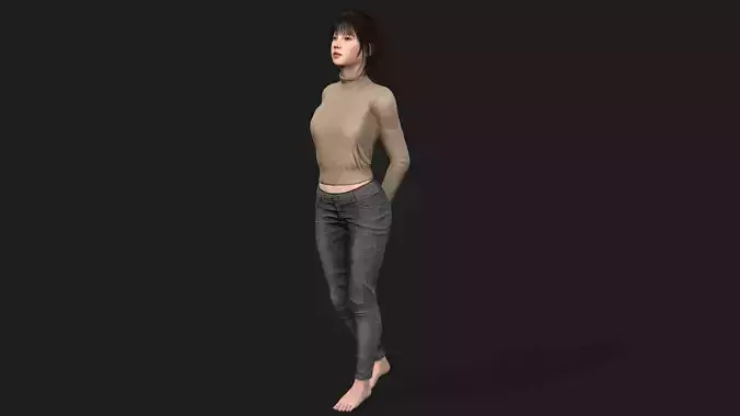 Realistic 3D Model of a Chinese Woman