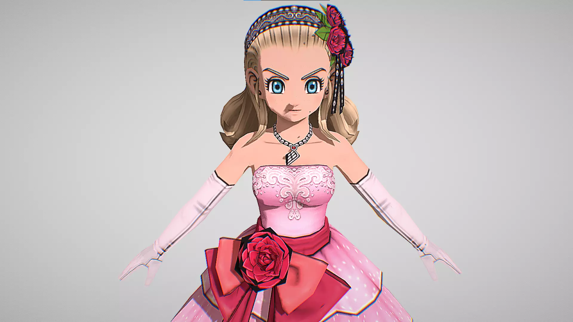 Anlucia - Ballgown - Dragon Quest X Low-poly 3D model