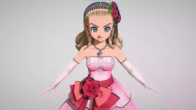 Anlucia - Ballgown - Dragon Quest X Low-poly 3D model