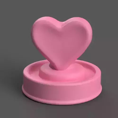 Heart Button 3D Model Cute Desk Table Decoration STL