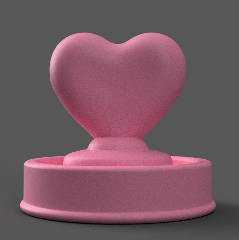 Heart Button 3D Model Cute Desk Table Decoration STL 3D print model_4