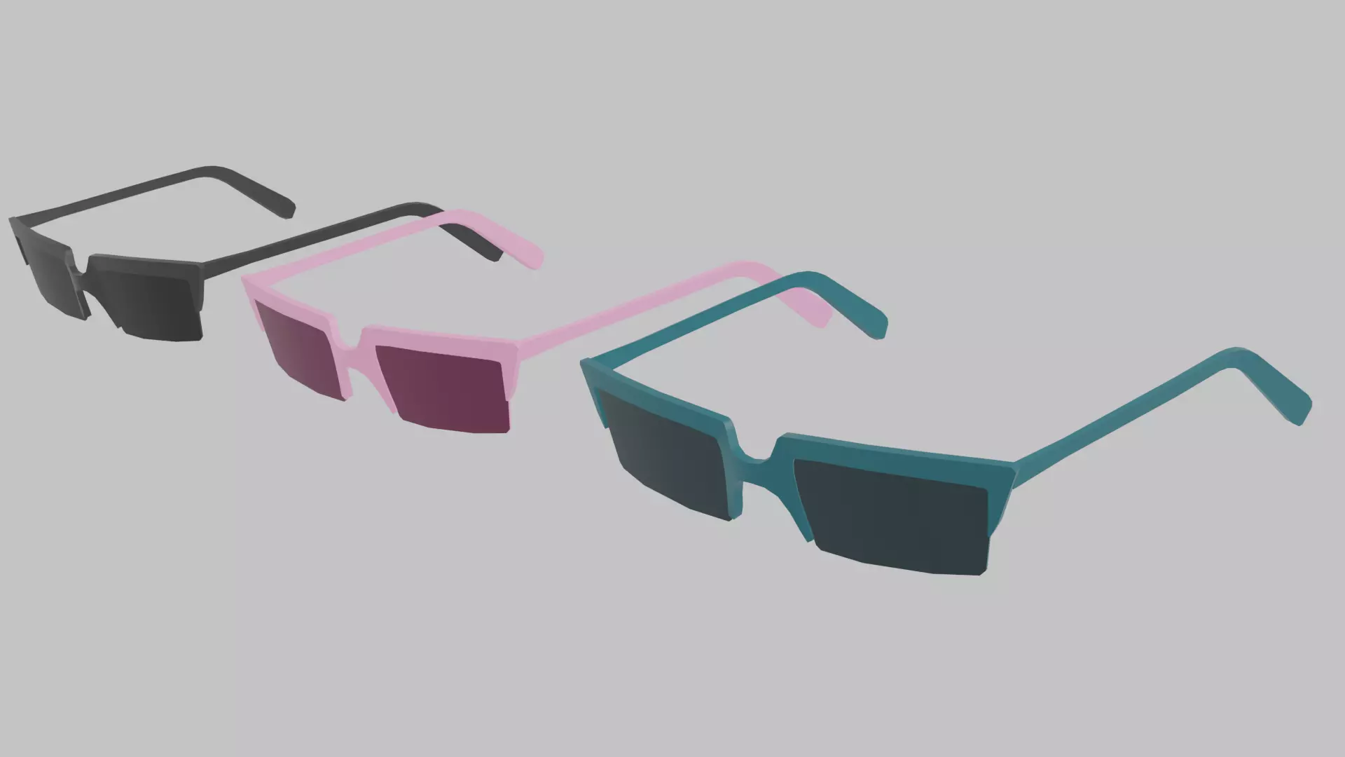 3 PAIR SUNGLASSES Low-poly 3D model
