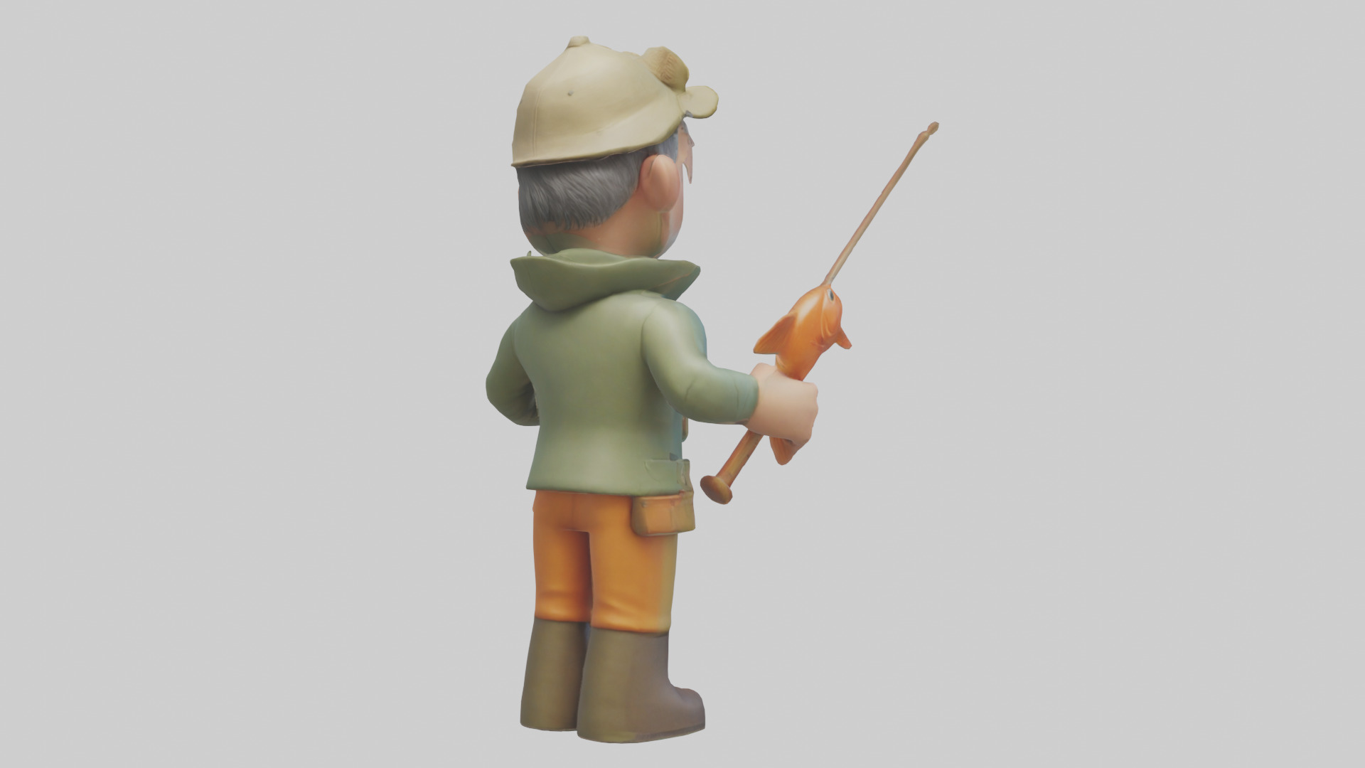Cartoon Fisherman model 3D model_2