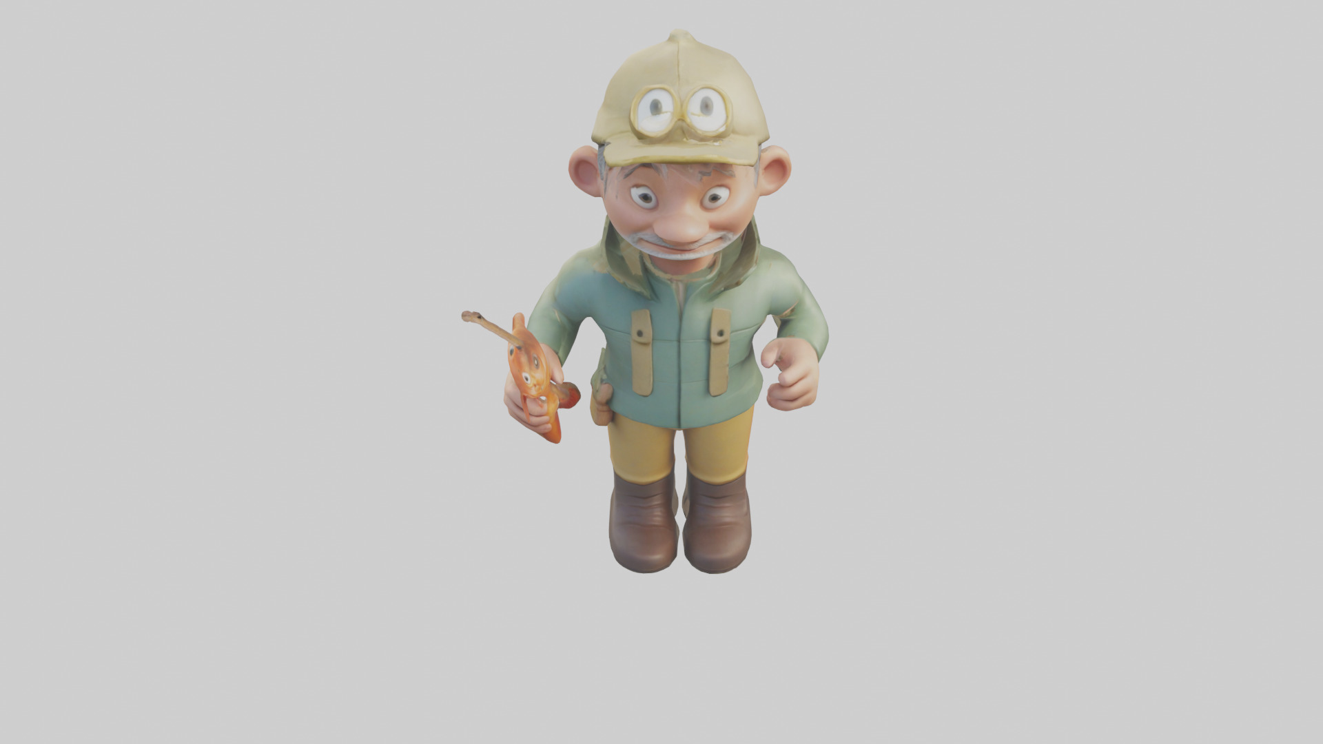 Cartoon Fisherman model 3D model_16