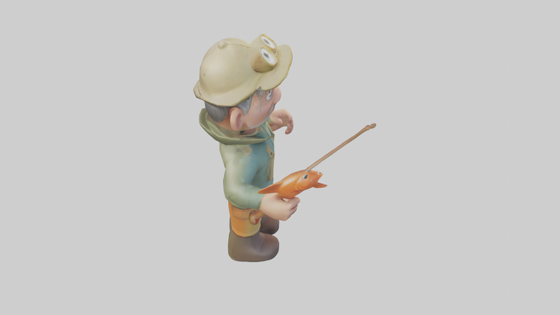 Cartoon Fisherman model 3D model_18