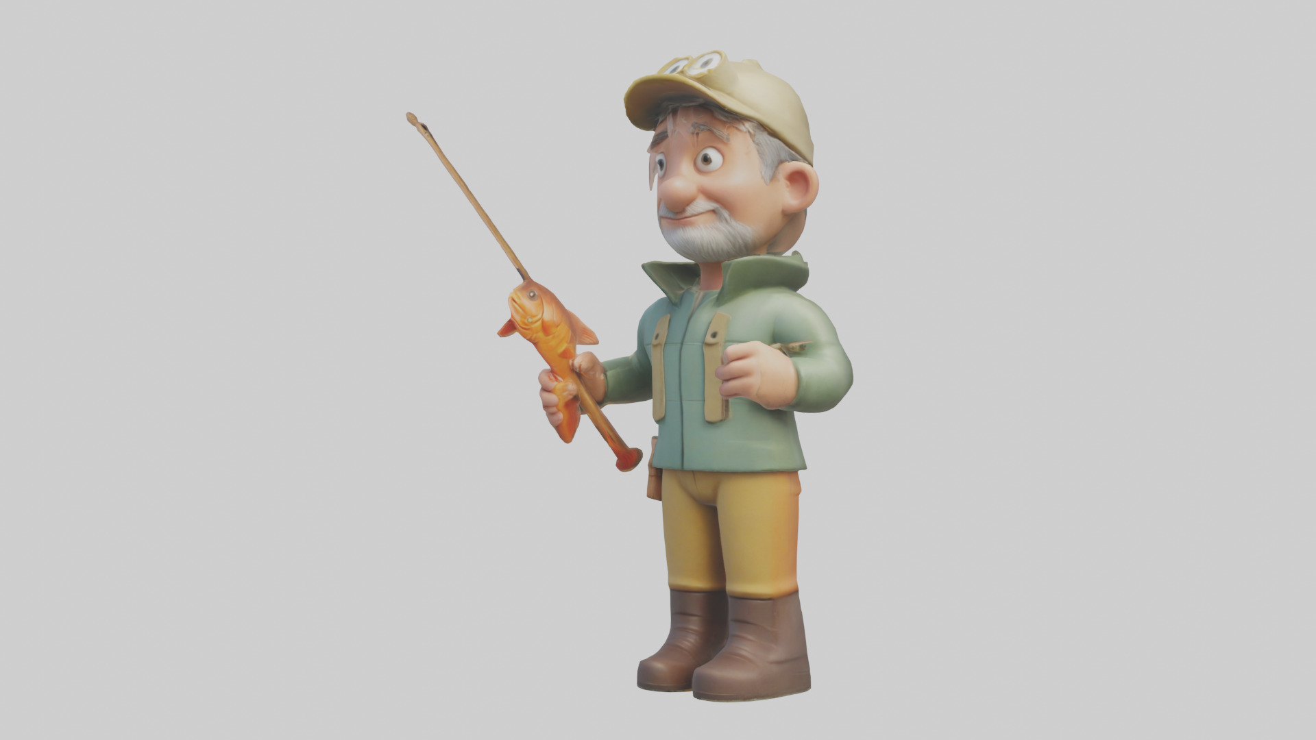 Cartoon Fisherman model 3D model_8