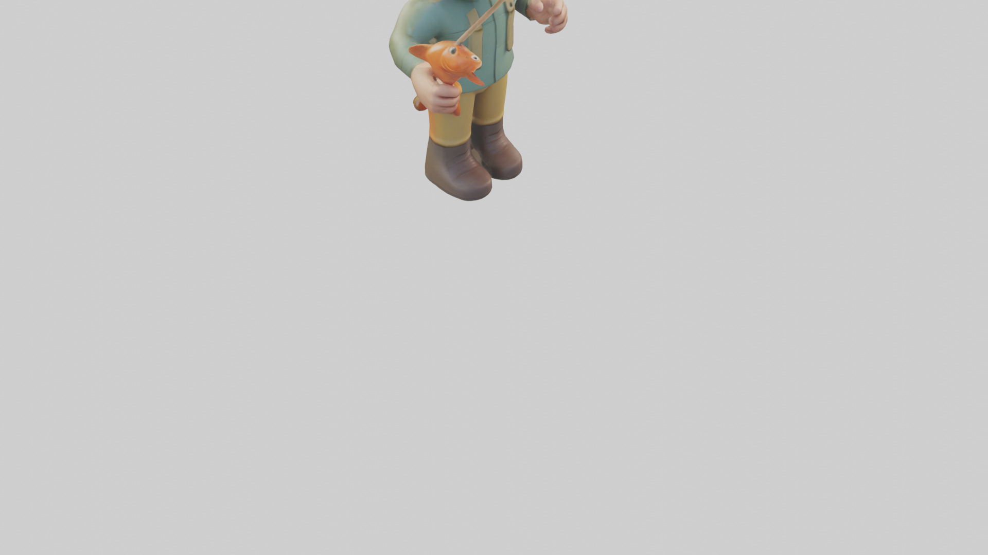 Cartoon Fisherman model 3D model_6