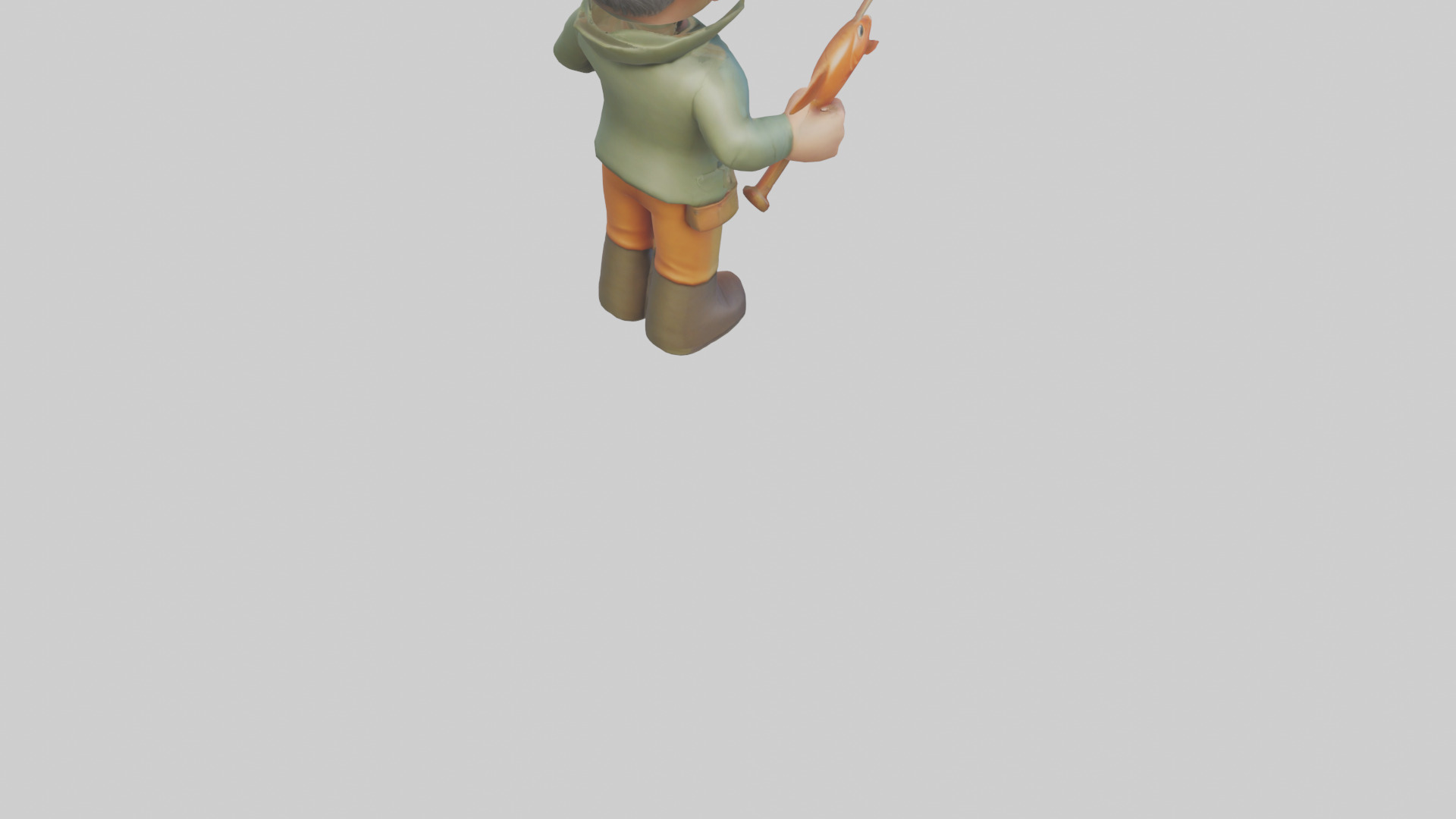 Cartoon Fisherman model 3D model_4