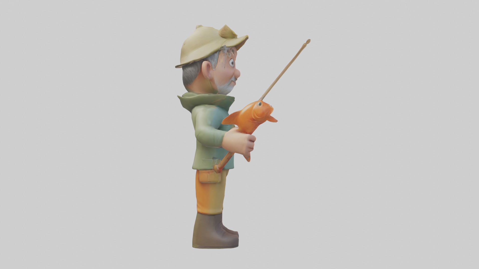 Cartoon Fisherman model 3D model_13