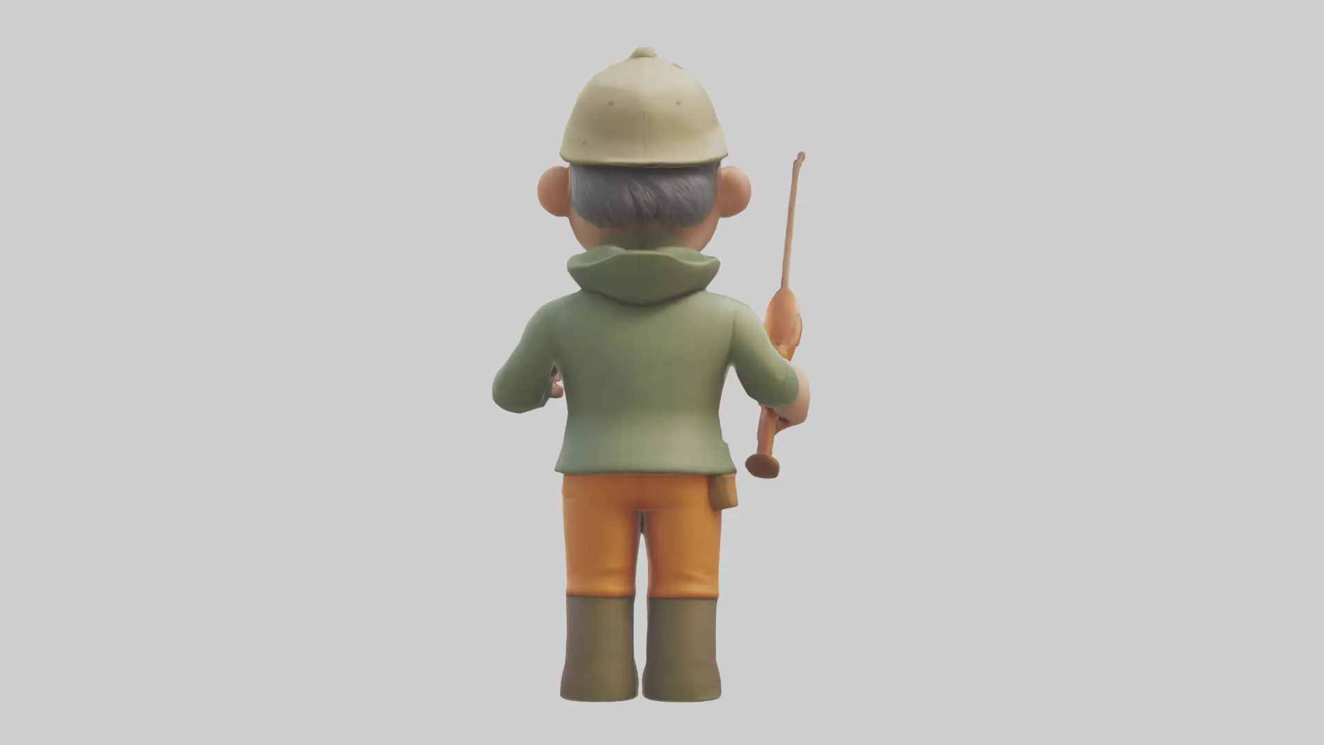 Cartoon Fisherman model 3D model_0