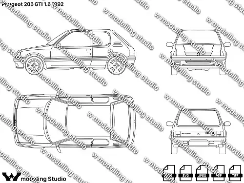 Peugeot 205 1 6 1992 blueprint