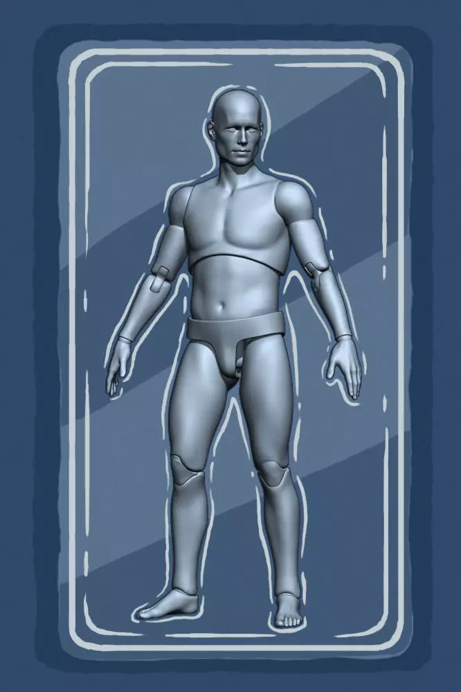 Articulated Male Action Figure 3D print model_0