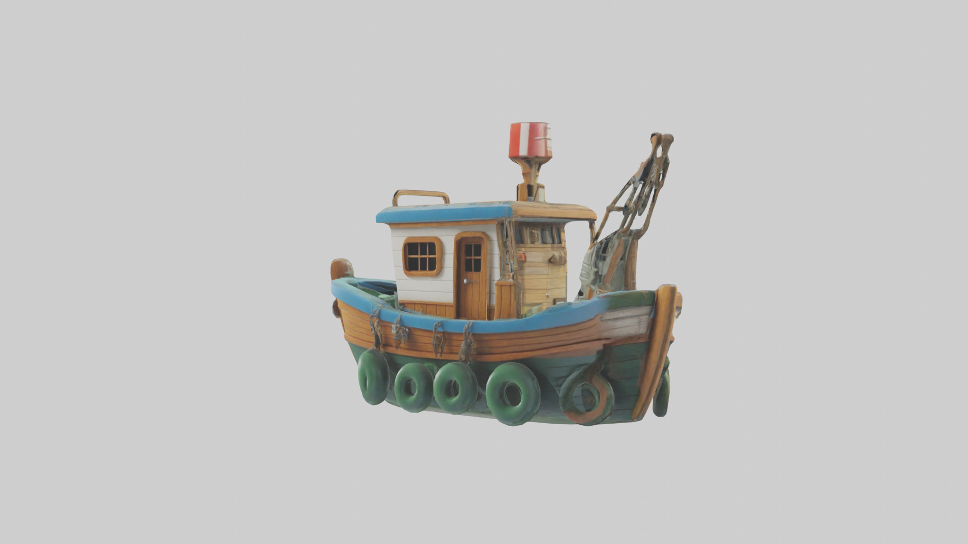 Cartoon Fishing Boat model 3D model_10