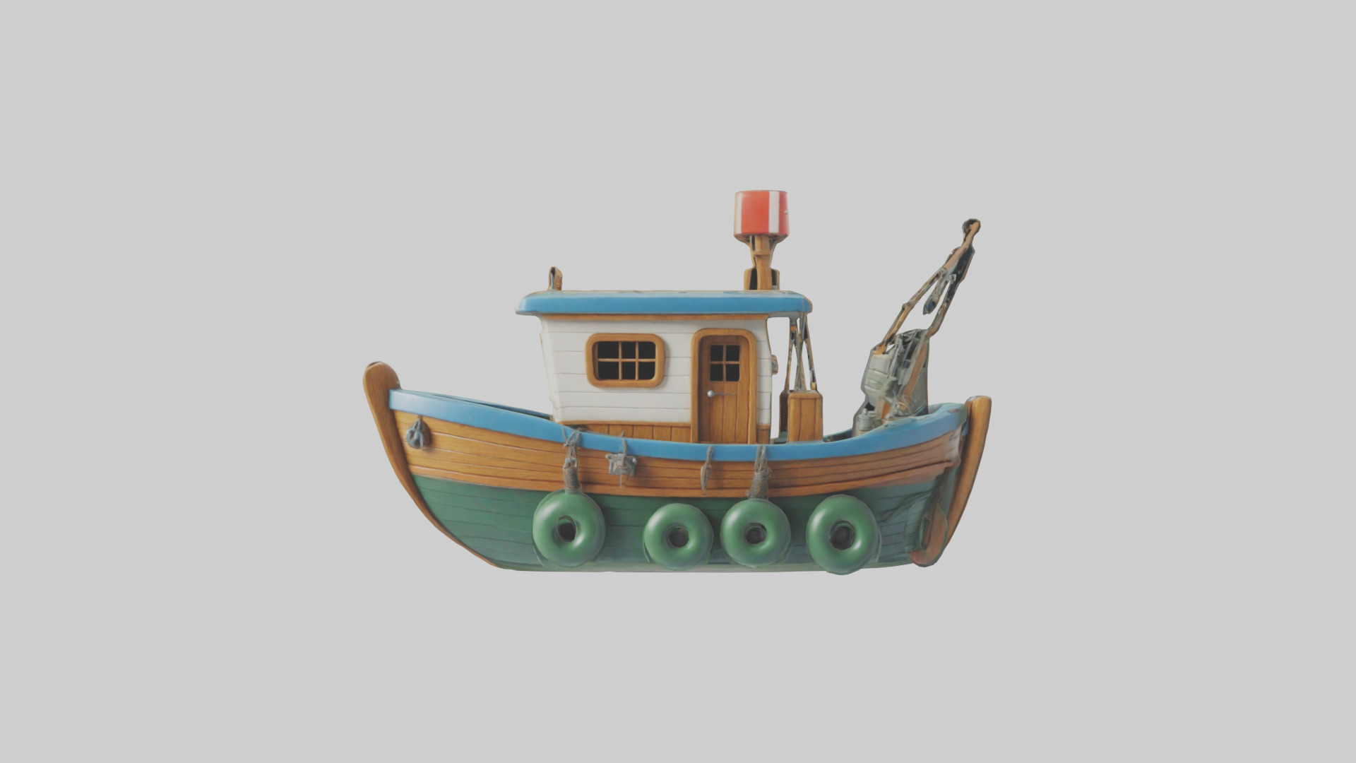 Cartoon Fishing Boat model 3D model_9