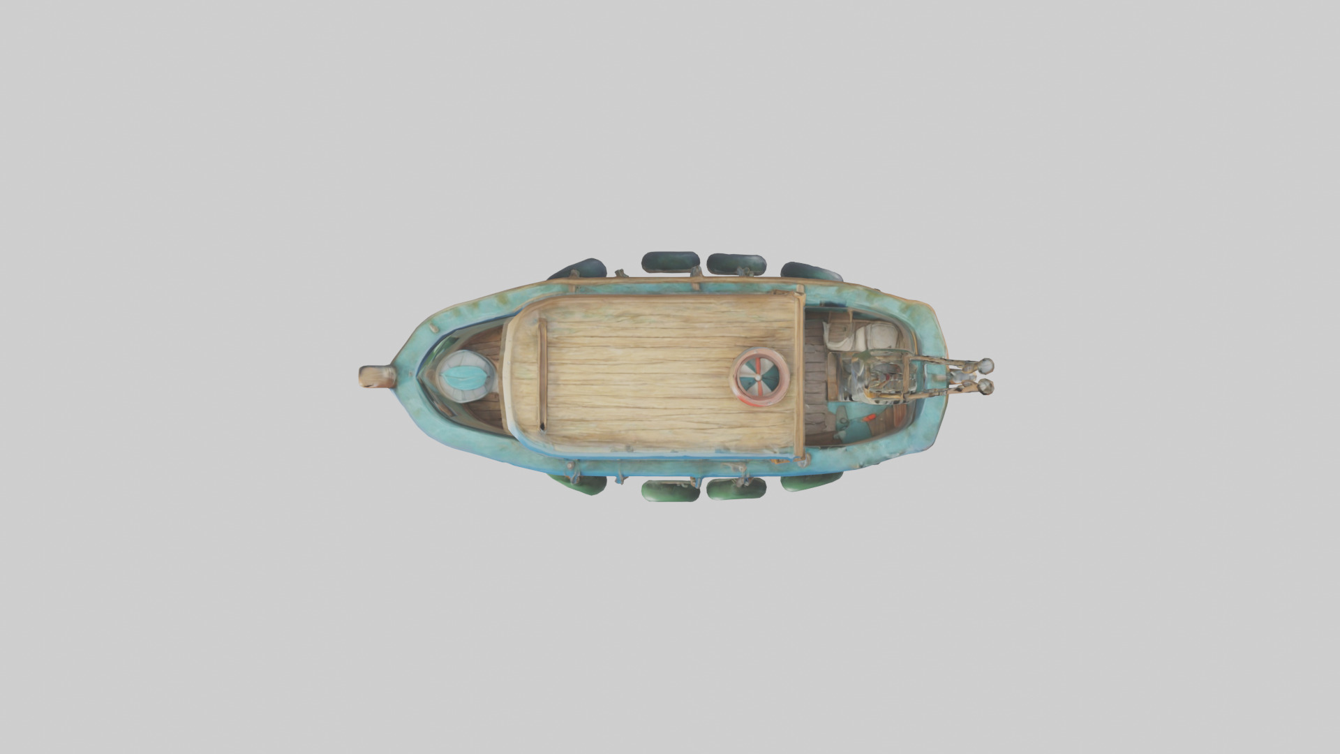 Cartoon Fishing Boat model 3D model_14