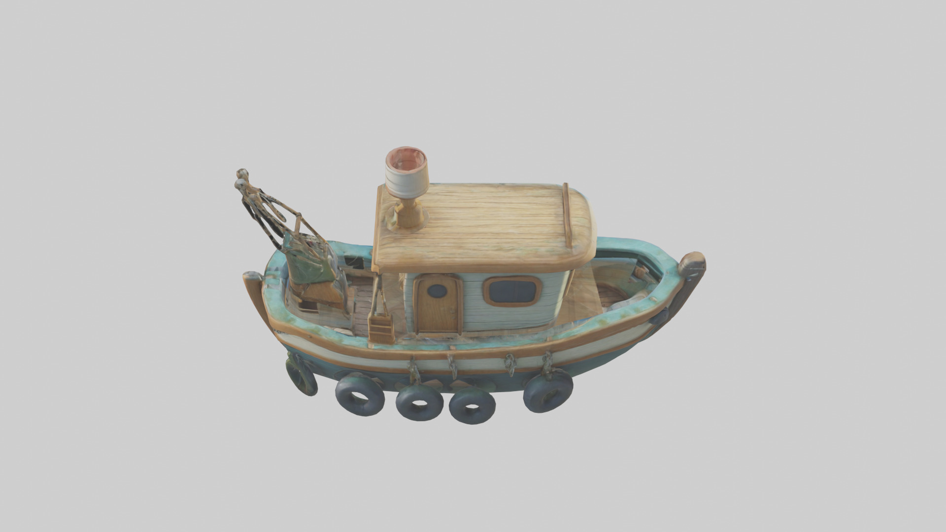 Cartoon Fishing Boat model 3D model_15