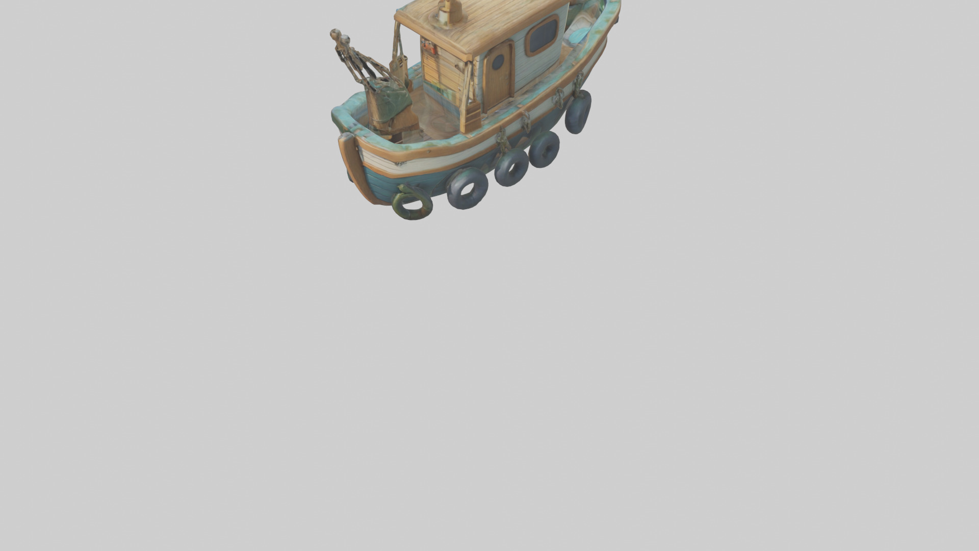 Cartoon Fishing Boat model 3D model_3