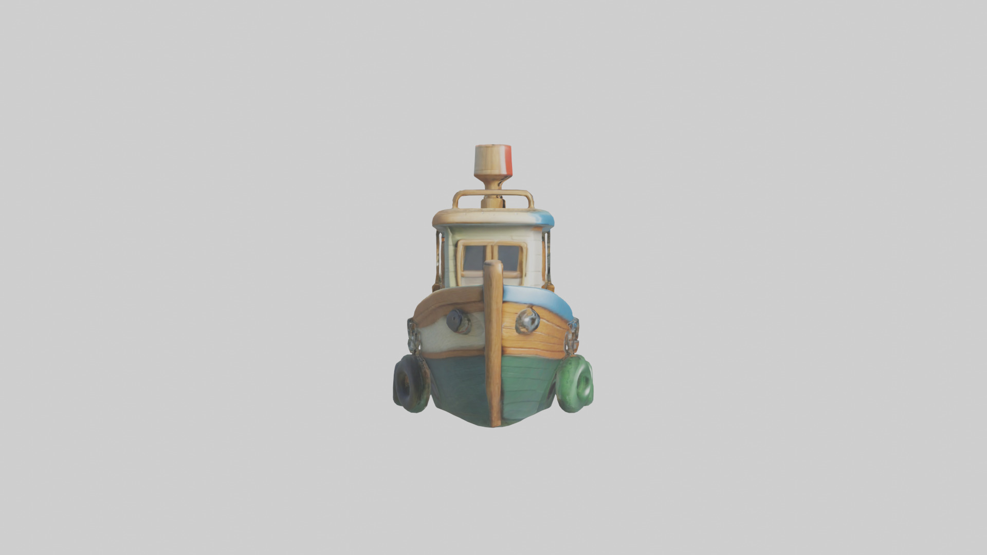 Cartoon Fishing Boat model 3D model_13