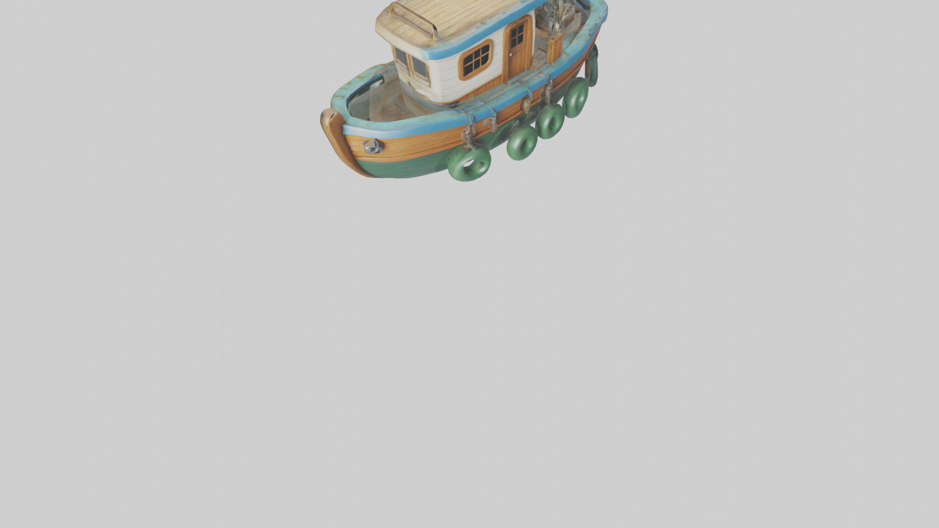 Cartoon Fishing Boat model 3D model_6
