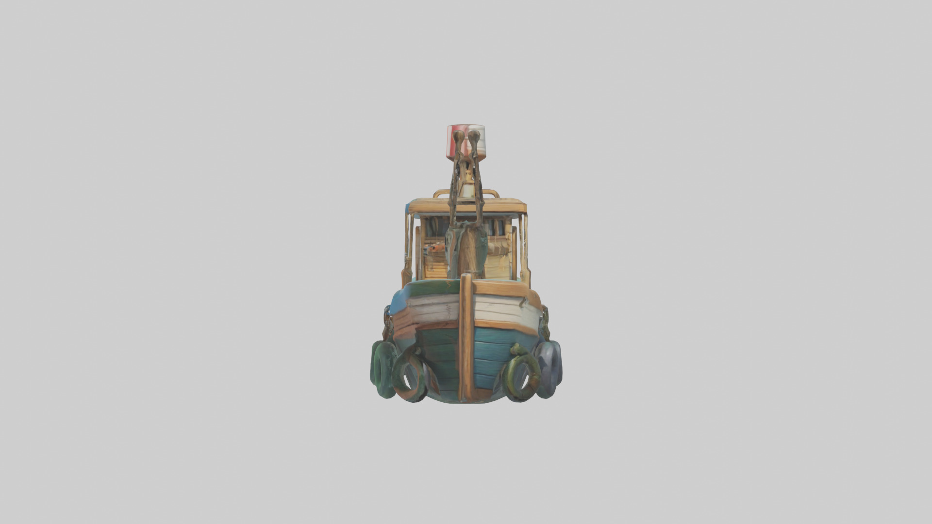 Cartoon Fishing Boat model 3D model_12