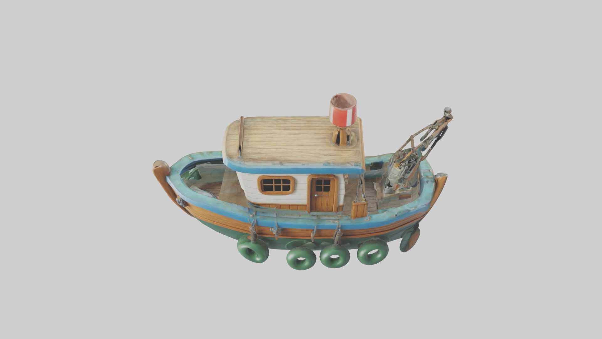 Cartoon Fishing Boat model 3D model_16