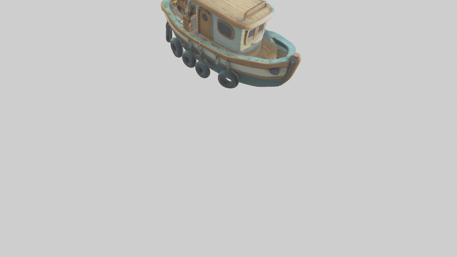 Cartoon Fishing Boat model 3D model_4