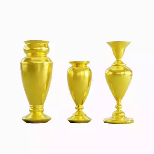 Antique Golden Vases 02